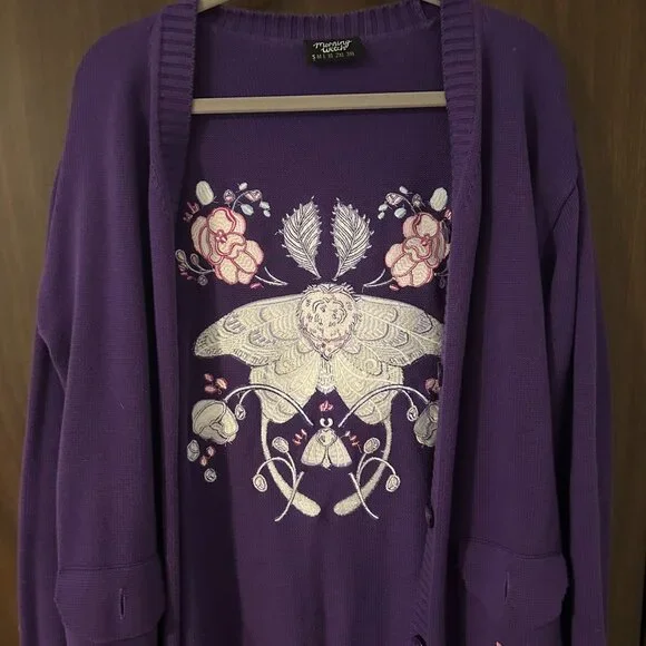 Morningwitch Twilight Moth Knit Cardigan Morning Witch Small 100% Cotton - Picture 4 of 7